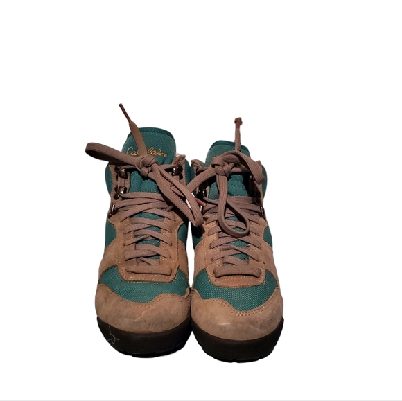 Cabela's Gray Leather/Aqua Lace-Up Hiking Ankle Boots Women's Size 6 - Picture 3 of 10